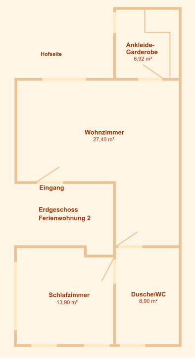 Grundriss der Ferienwohnung 2